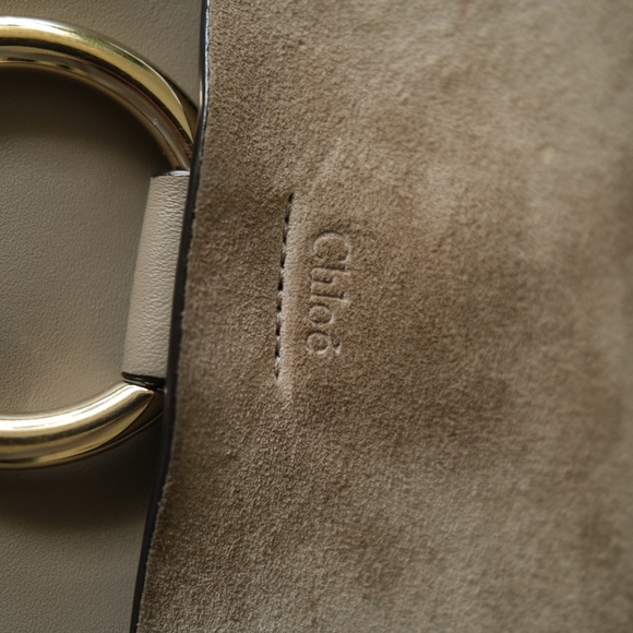 Chloe Faye Crossbody Shoulder Bag Calfskin Grey Leather + Grey Suede - Picture 2 of 8
